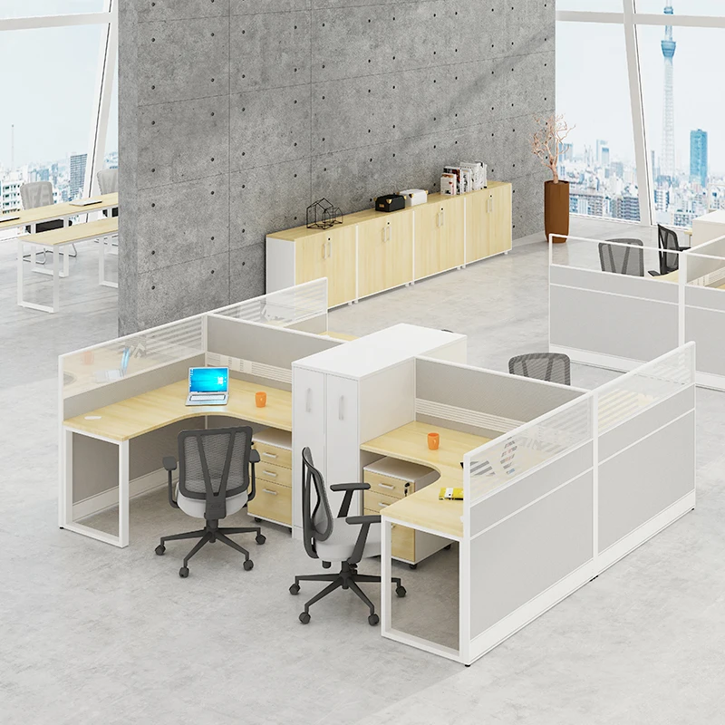 Modular cubical work station desk 120 degree office workstation pc for 2 4 6 persons workstation office furniture