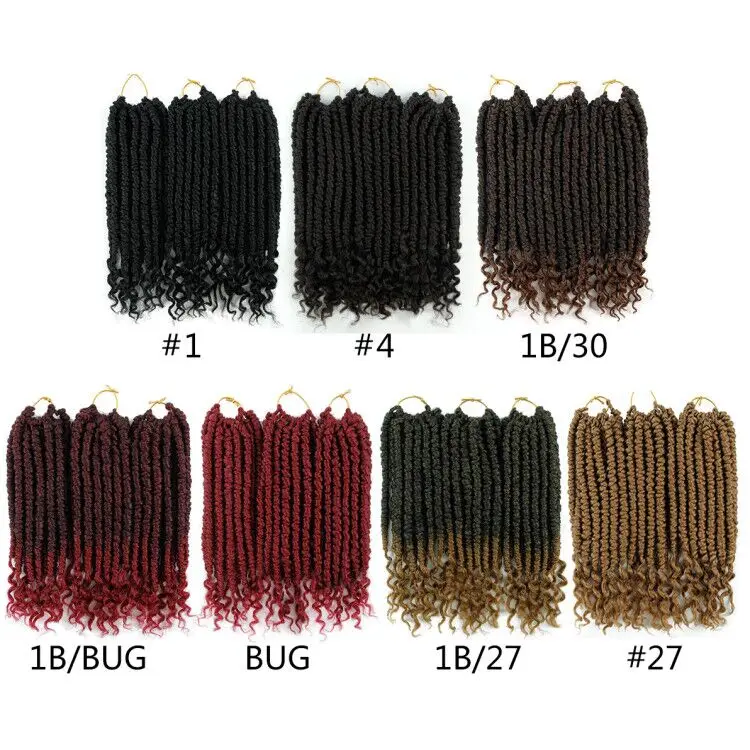 senegalese twist crochet hair ombre braiding hair curly ends synthetic new style thin crochet braids jumbo bundles