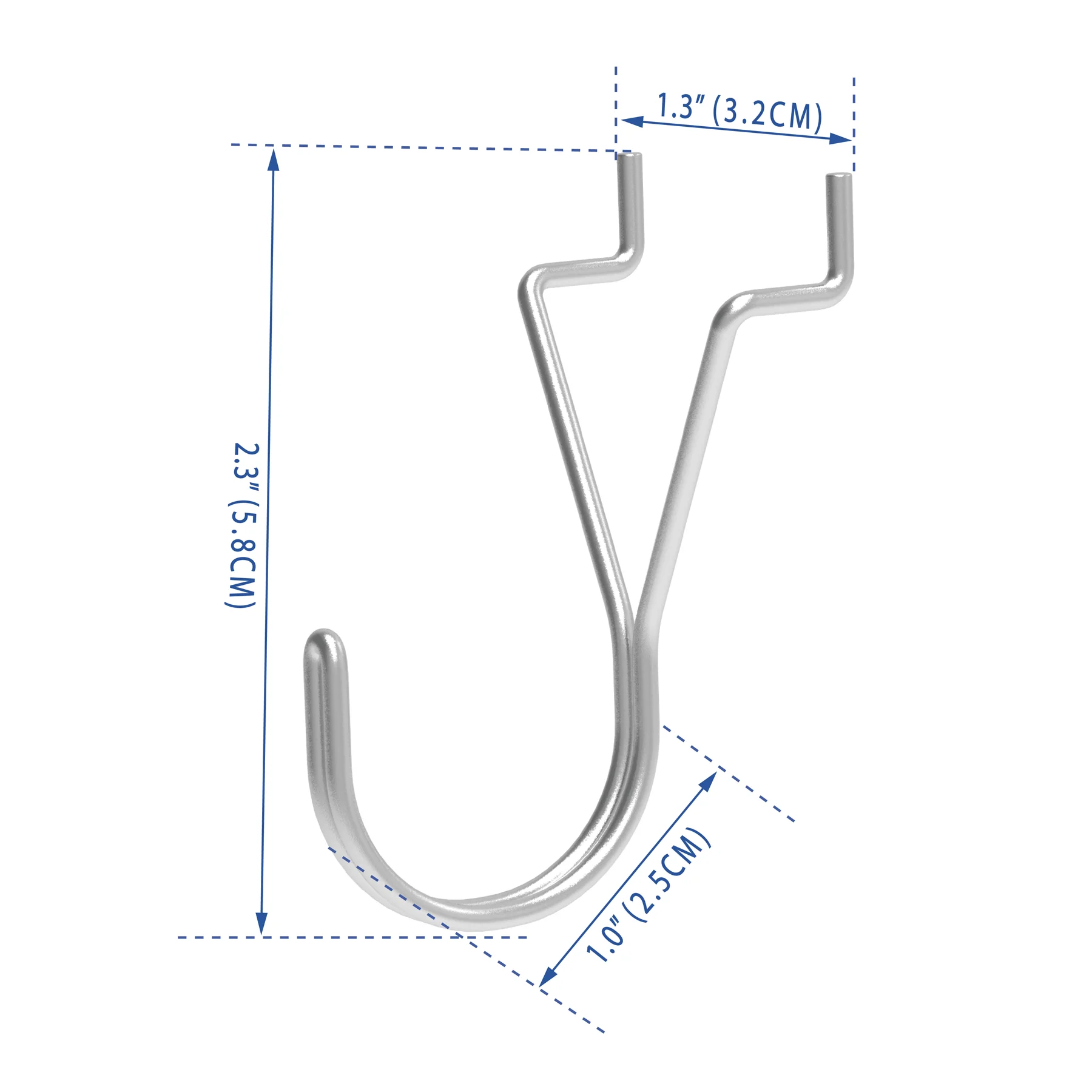 Wholesale Rectangle Pegboard Hooks Stainless Steel 100PC J Hook Set