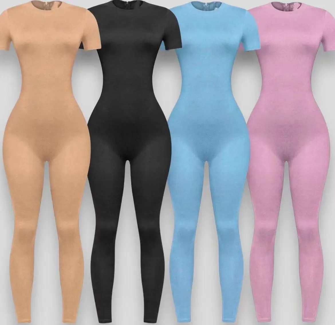 custom manufacturers girls poly spandex knit wide leg top de rompers women jumpsuit mujer 2024 Spring playsuit jumpsuit