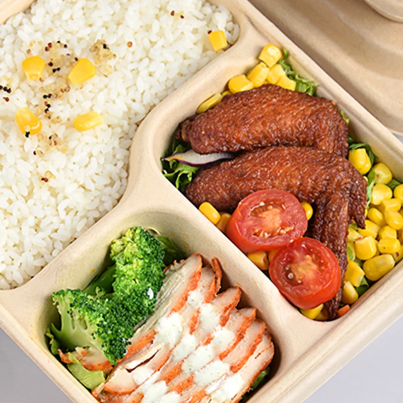 
Wholesale Price Eco-Friendly Biodegradable Sugarcane Pulp Paper Tray Disposable Paper Lunch Boxes 