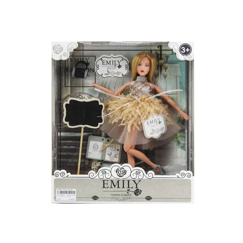 Emily 11.5 inch Girl Doll White Skin Plastic Doll Toy Body smart doll toy