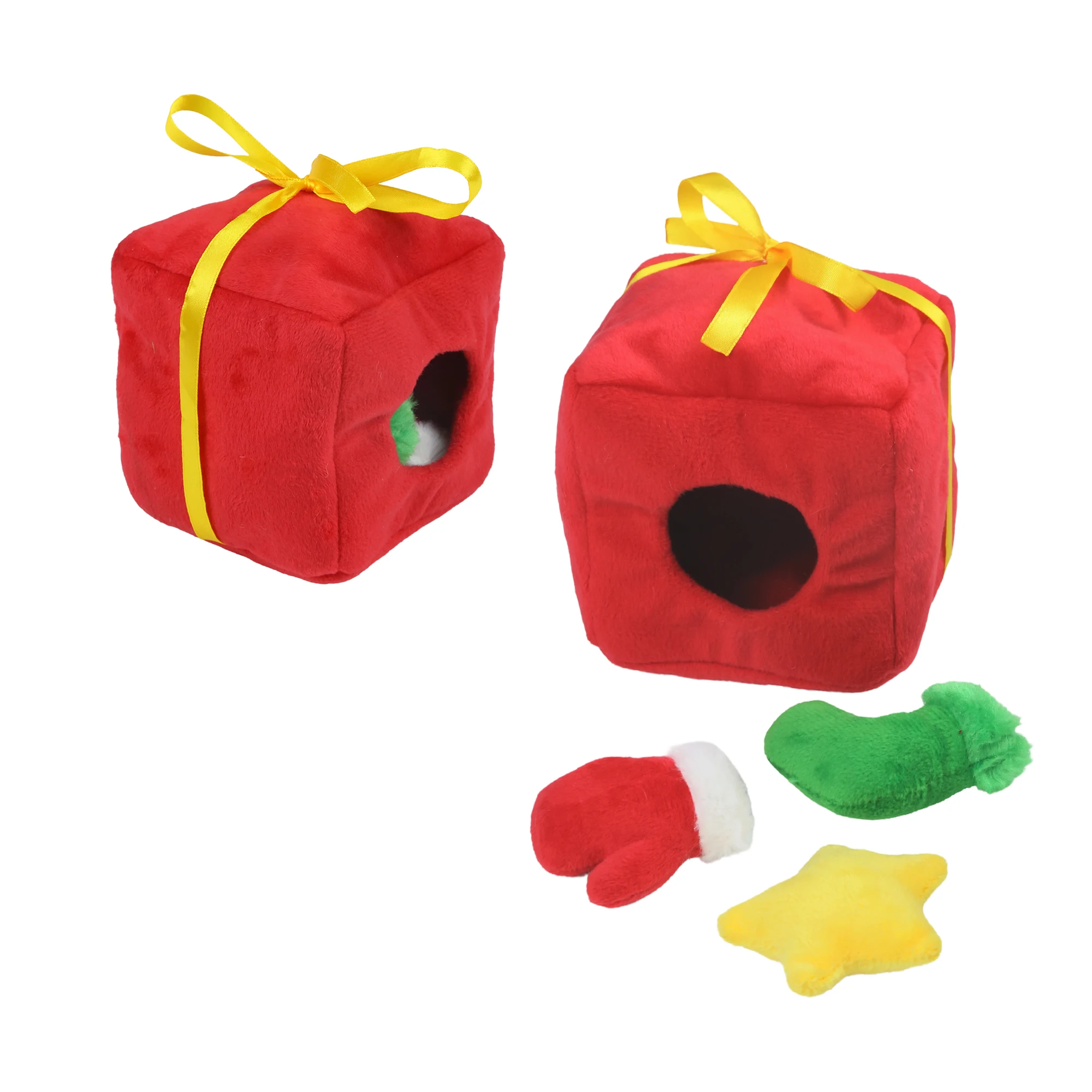 C4P independent design hCustom Interactive hide and seek dog toy Plush christmas Toys Squeak Interactive  Burrow Puzzle Chew