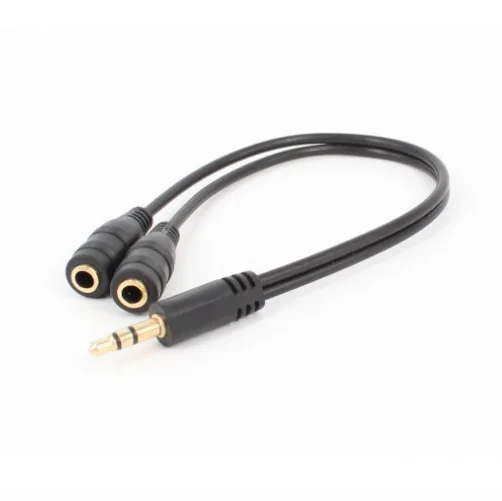 Золотая пластина 3,5 мм наушники Aux стерео Y сплиттер двойной адаптер