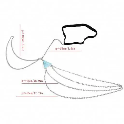 Bohe Turquoise Leg Chain Silver Crossover Geometry Thigh Bikini