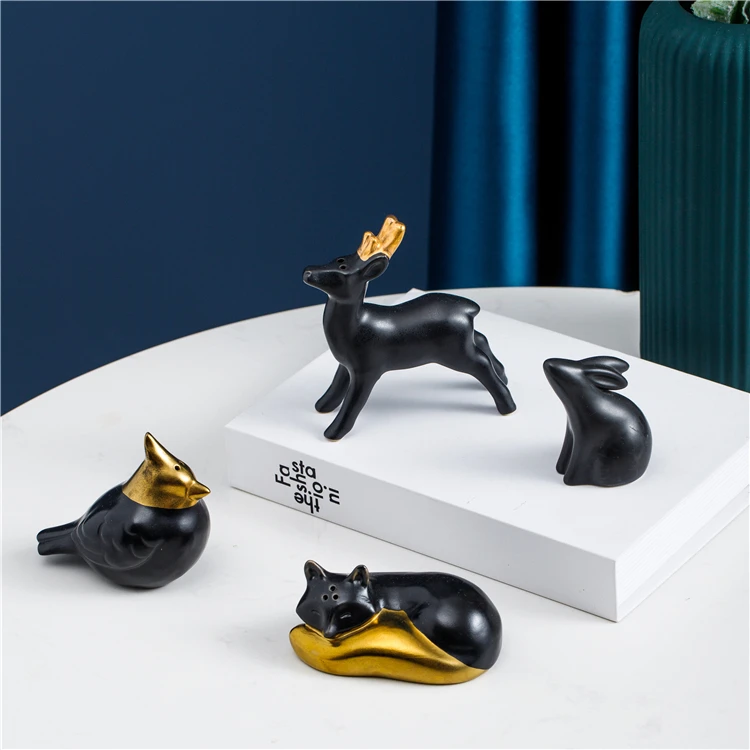 Modern stylish custom logo fox design hotel office ceramic tabletop decorations luxury home decor