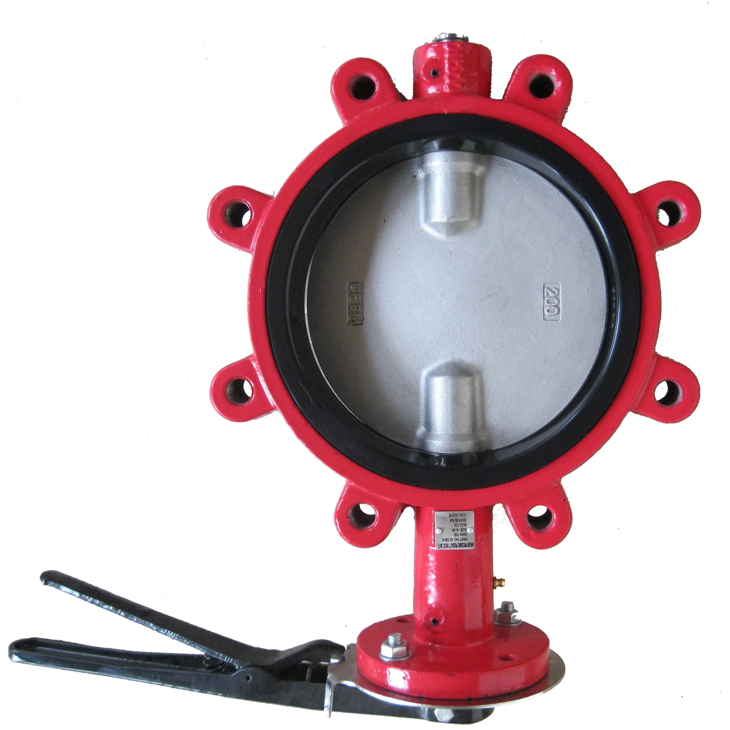 DN200 ANSI Casting iron two split stem lug type butterfly valve