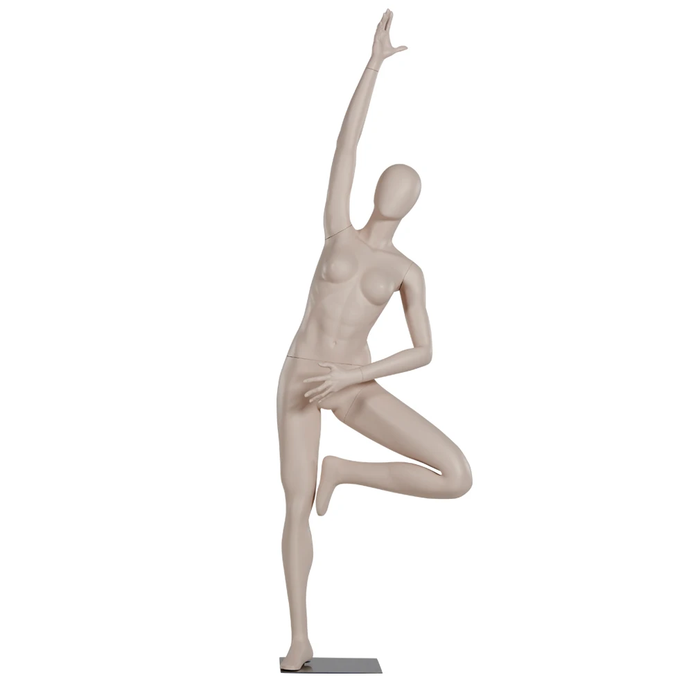 Window Display Fiberglass Full Body Sports Female Yoga Pose Mannequin