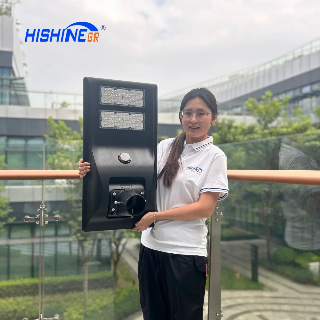 Hishine светодиодное солнечное освещение все в одном водонепроницаемая круговая Интегрированная Лампа 400 Вт с датчиком для коммерческого уличного освещения