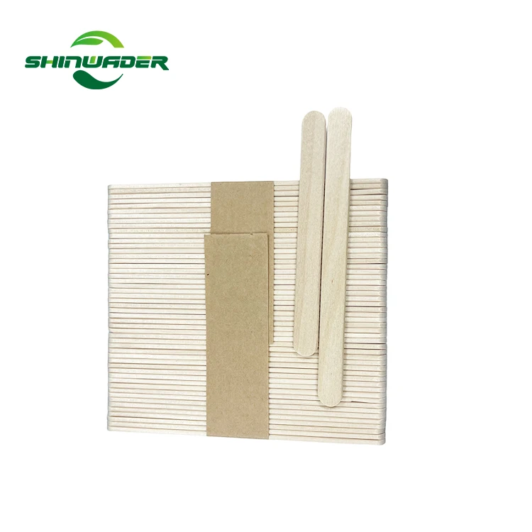 Natural Wood Color Environmental Friendly Customized packaging wooden ice cream stick