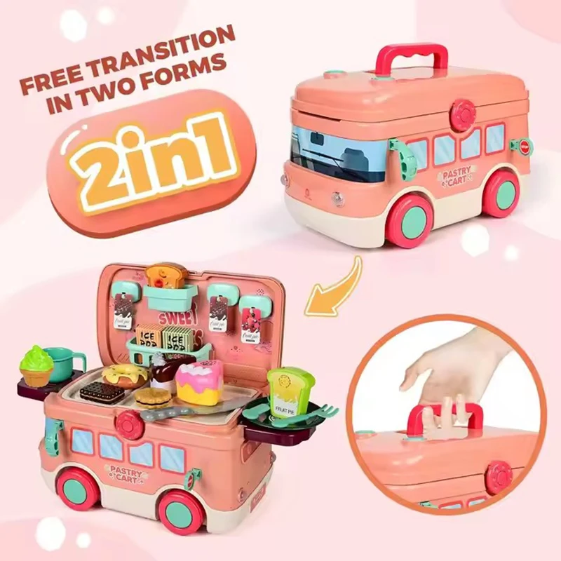 2 IN 1 House Cake Scooter With Music and Lights Kitchen & Food Pretend Play Toys For Kids