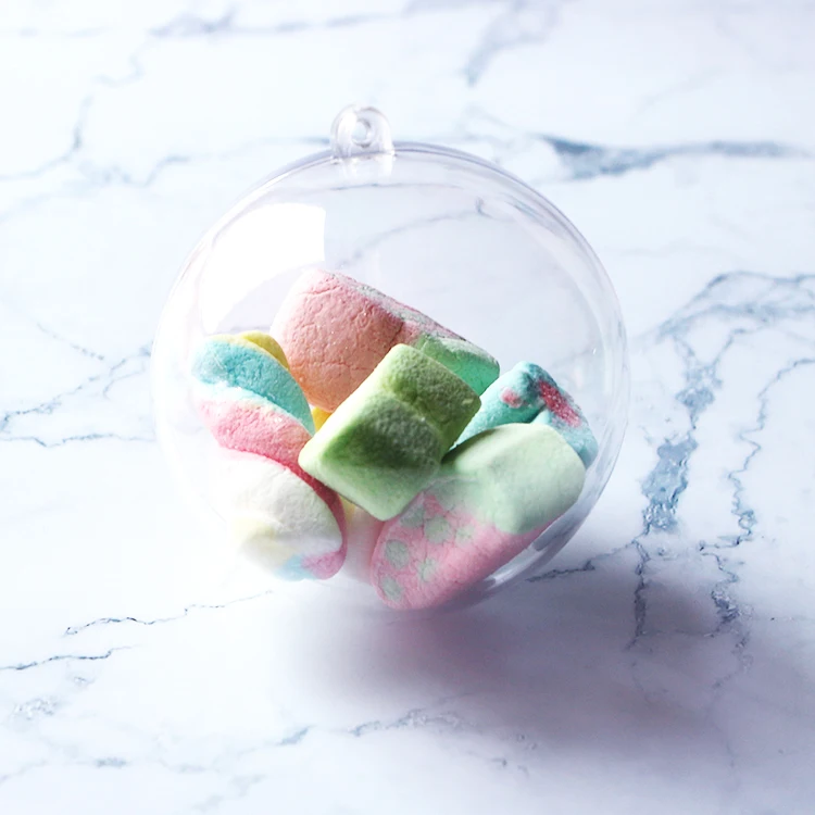 Packitte 60mm Decoration Acrylic Clear Transparent Plastic Ball For Candy