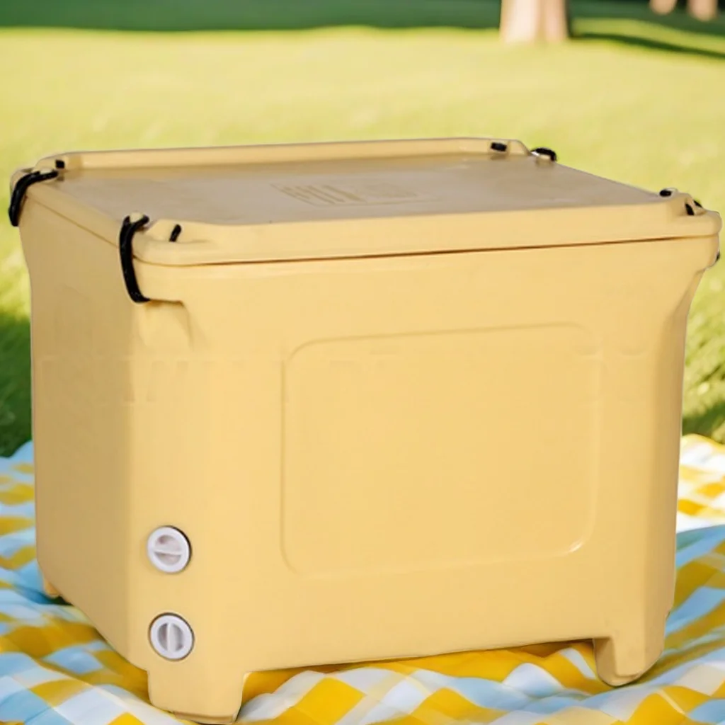 300L Heavy Duty Various Colors Design Rectangle Storage Box Moving Containers Roto-molding Plastic Fish Bin Tub