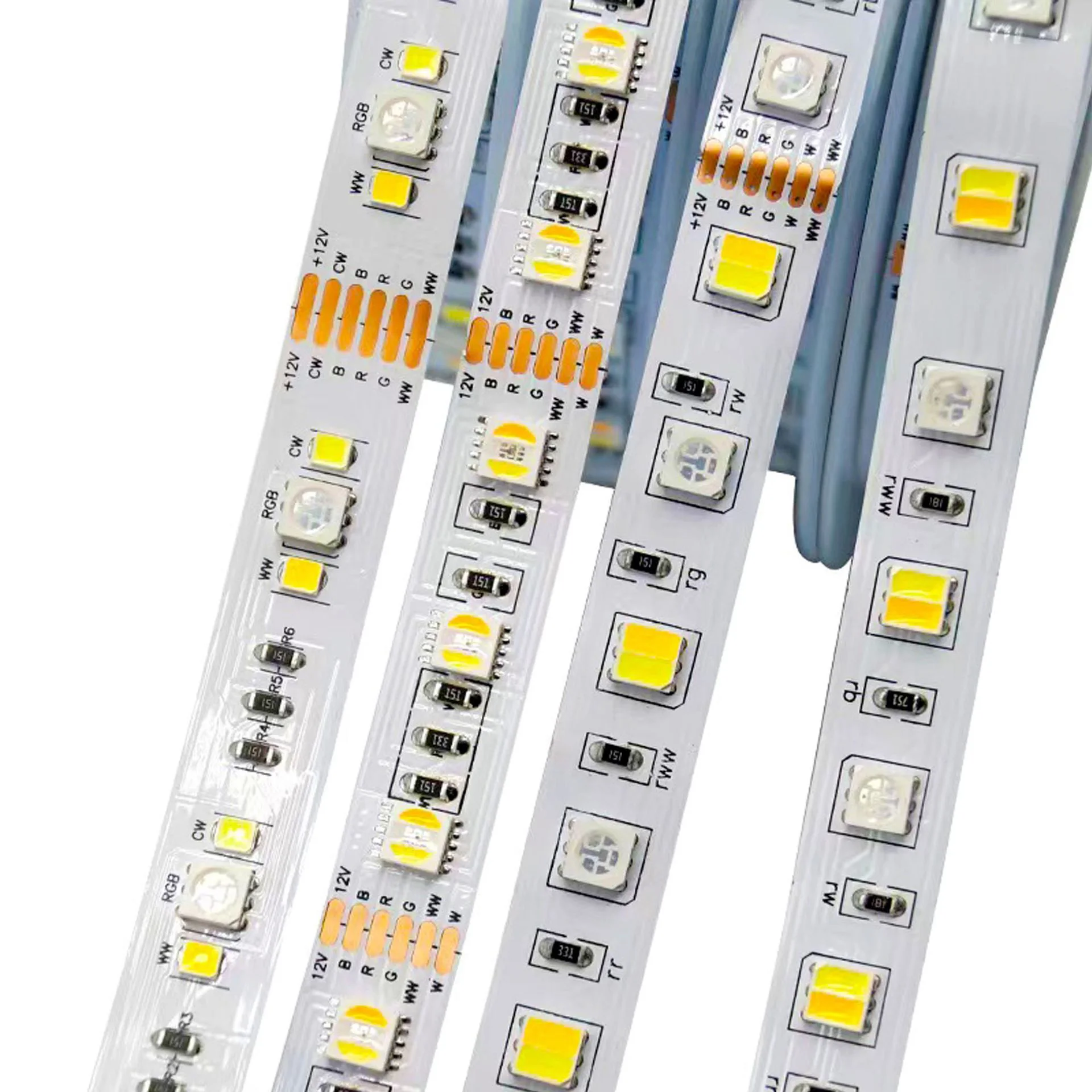 12 В 5050 rgb светодиодные полосы света белый холодный белый CCT умные полосы 24 В 5 м 60led flex rgbw светодиодные полосы