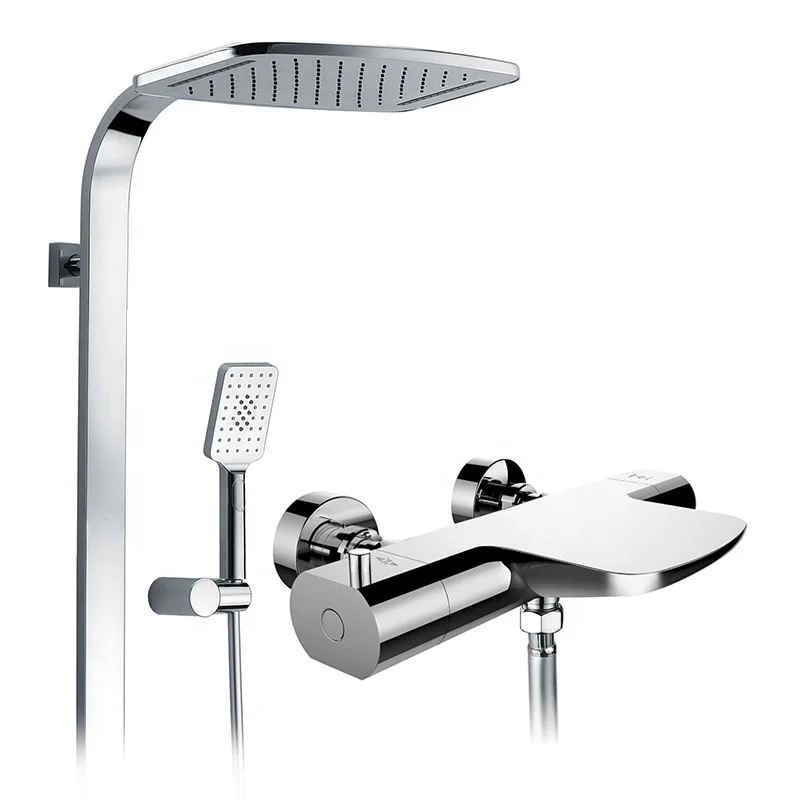 HIMARK латунный матовый золотистый дождевой смеситель для душа, открытая ванная комната, матовый черный термостатический дождевой смеситель, набор душевых колонок