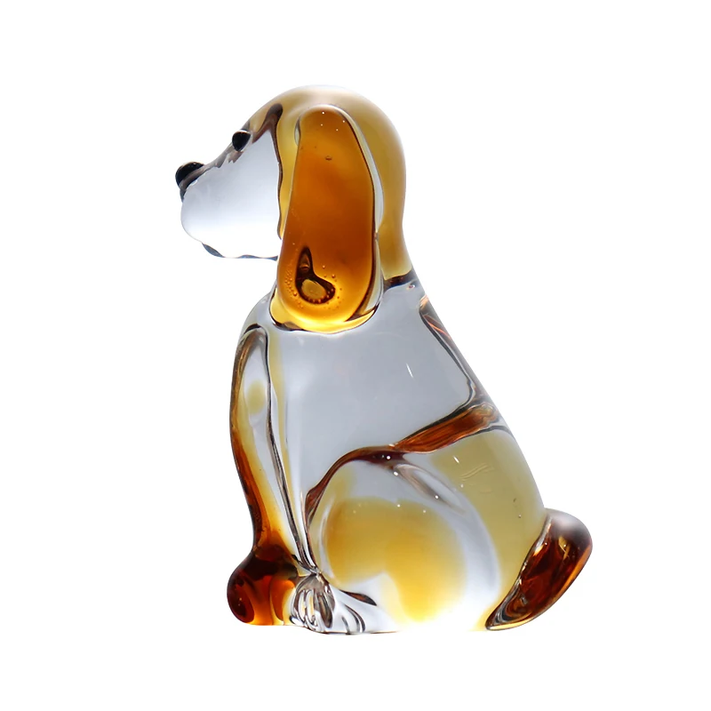 working cute clear small animal glass cat dog inside for holiday decoration