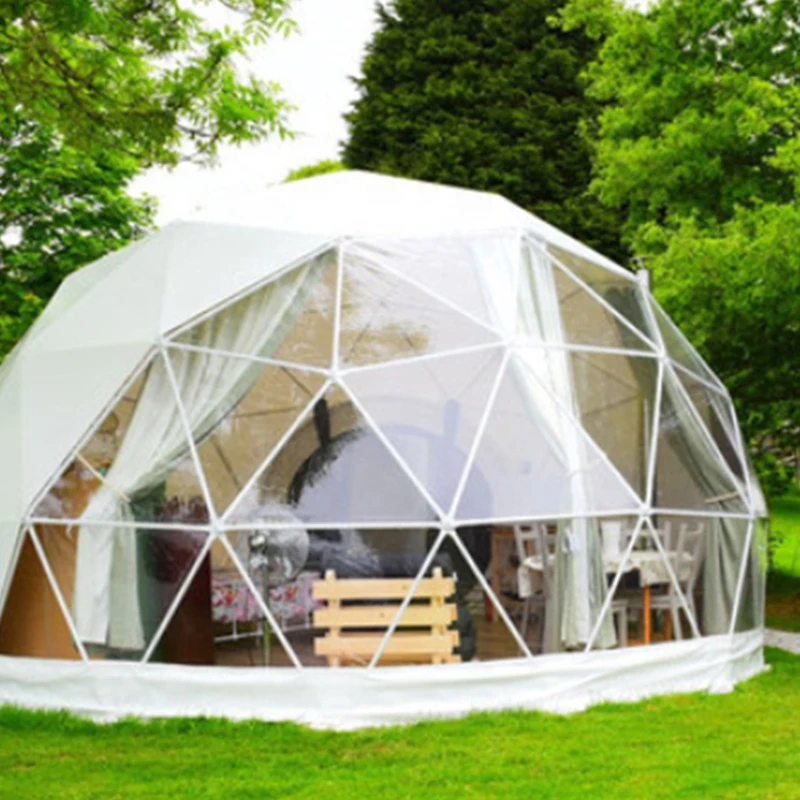 Luxury Glamping Safari Camping Geodesic 6M Dome Hotel Desert Tent Camp Yurt Pavilion House Tent Camping Outdoor with Bathroom