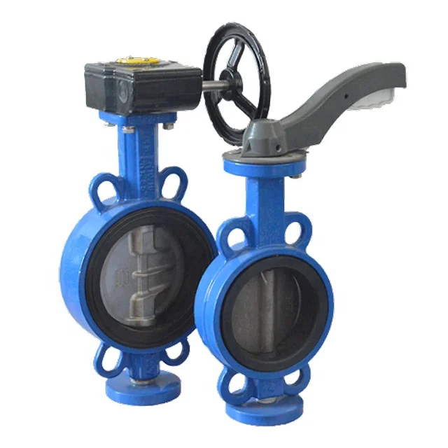 Ductile Iron Center Vertical Plate Soft Seal Double Clip Disc Connected  Epdm Seat Butterfly Valve
