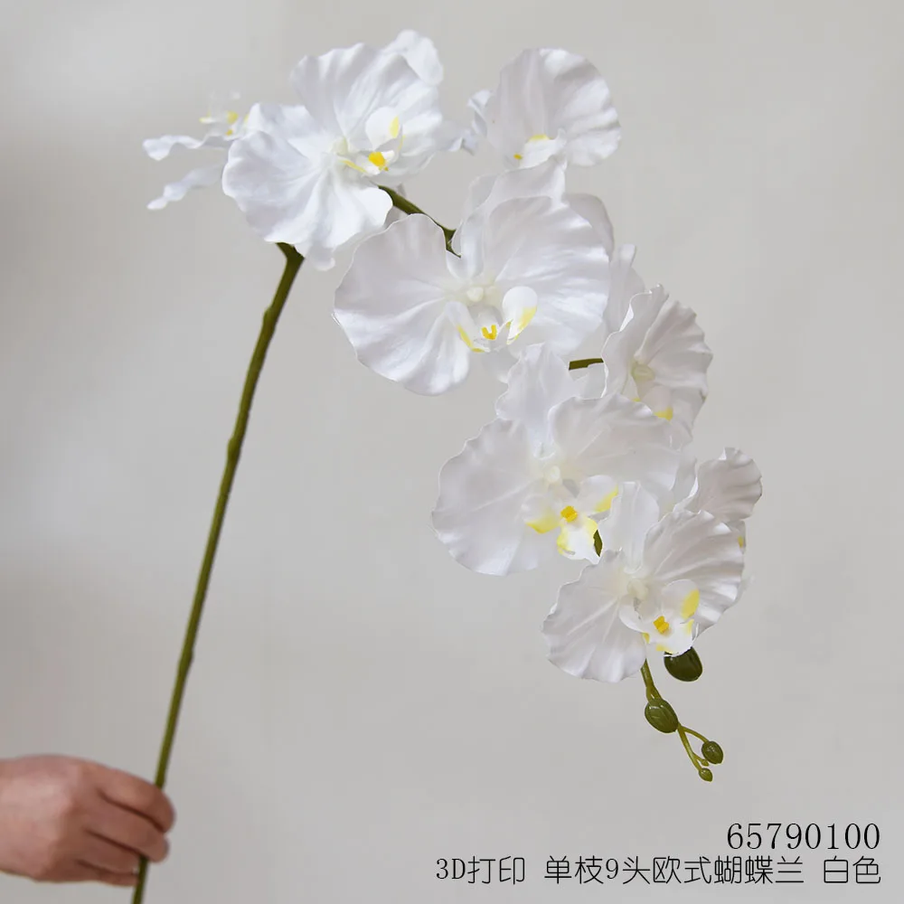 Factory Customized Bulk Silk Artificial Phalaenopsis Wholesale Wedding Decor White Butterfly Orchids Artificial Flowers