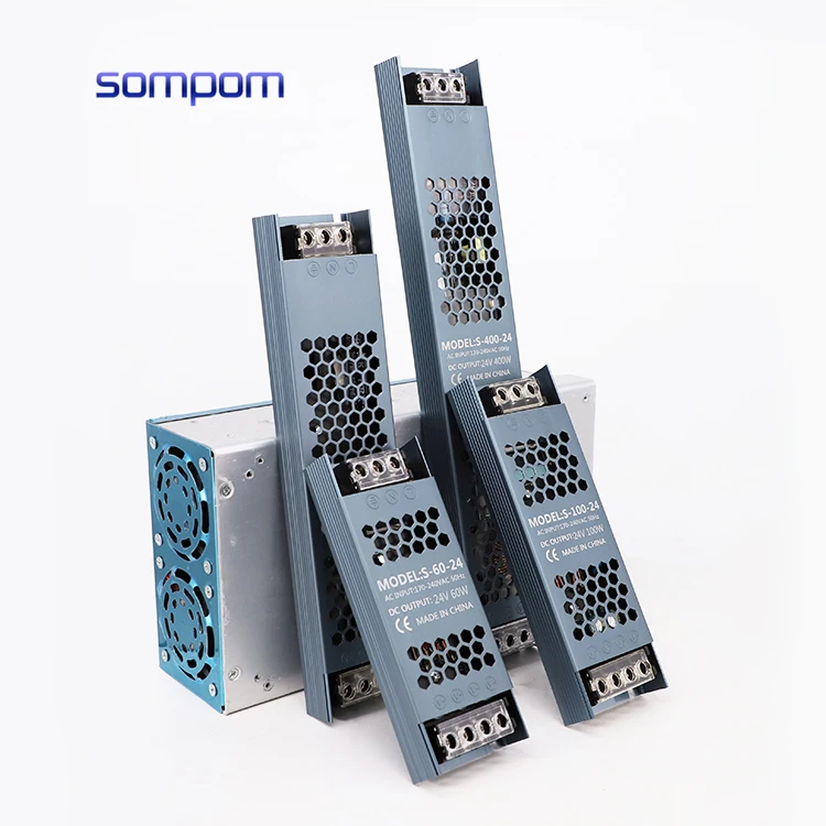 220V AC to DC 24V 150W LED Slim Switching Mode Power Supply 12V/24V 60W 100W 150W 200W 300W 400W Single Output SMPS