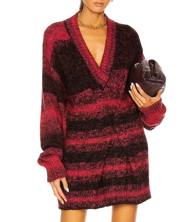 Sweater Supplier Custom Sexy Ladies Knitted Multicolor Winter Women Sweater Dresses