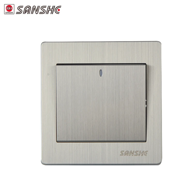 SANSHE  hot sale fashion 250V 16A light wall dimmer switch socket telephone TV socket electrical switch controller with led
