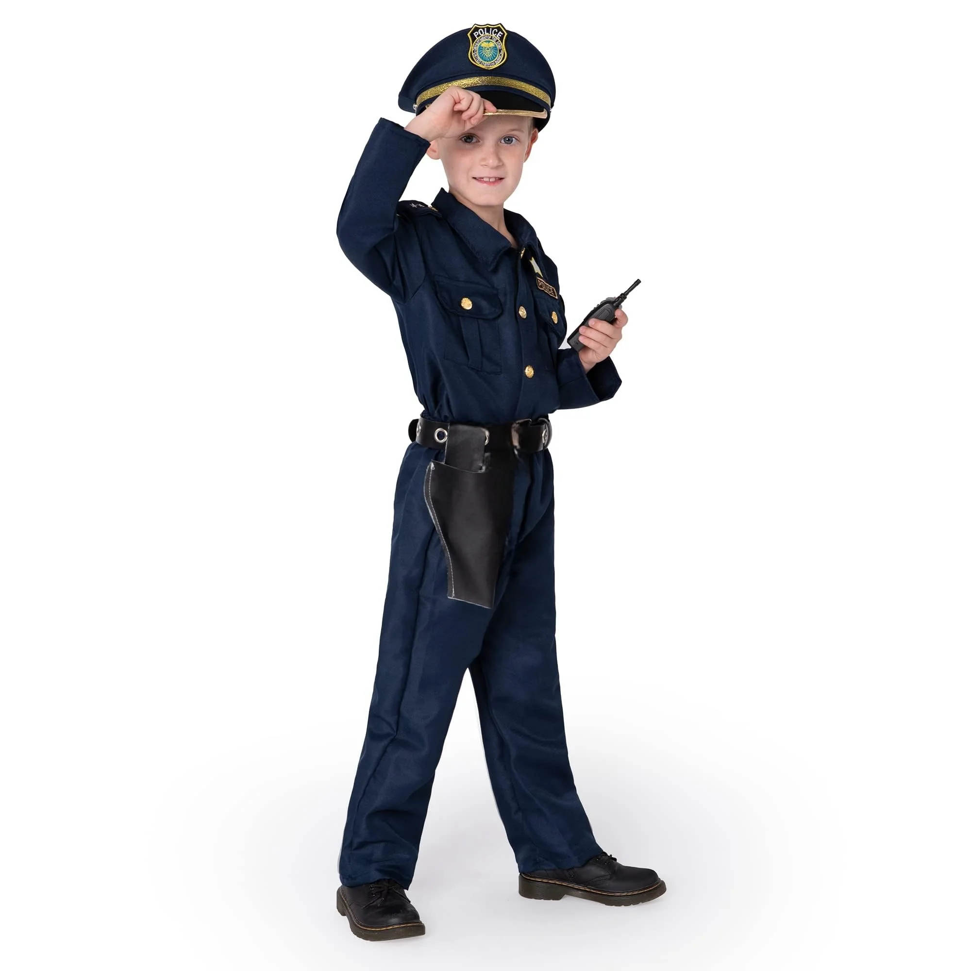 Wholesale Boys Police Officer Uniform Cosplay Outfit Kids Halloween Carnival Party Career Day Costumes