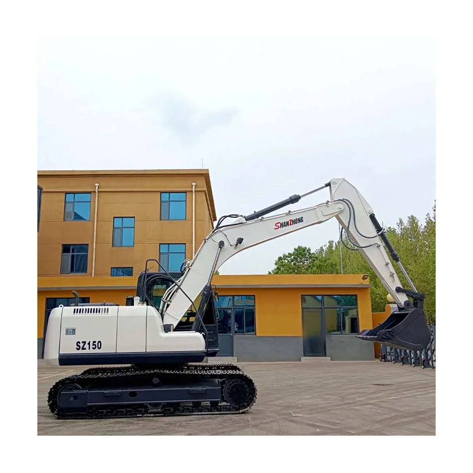 China Top Brand Shanzhong 14Ton SZ150 Medium-sized Hydraulic Tracked Excavator with Powerful Engine