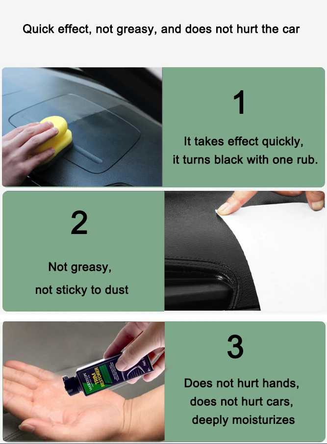 Plastic Cars Restoration Renew Shines & Darkens Worn Out Surfaces UV Sunlight Trim