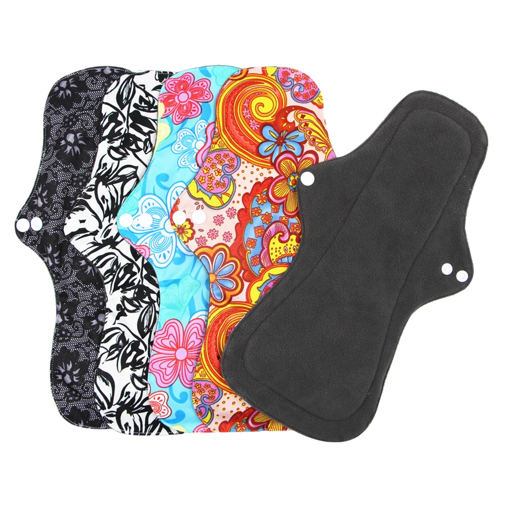 Asenappy Breathable And Washable XL Size Bamboo Charcoal Sanitary Pads Reusable Menstrual Pad Waterproof Cloth Pads