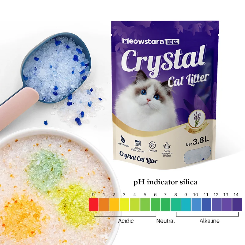 2025 NEW Support OEM ODM  Health Monitoring pH Testing Silica Gel Sand Filler Clean Micro crystal Cat Litter