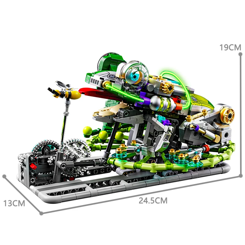 13058 Semi Mechanical Frog 898+pcs Building Blocks DIY Set with Display Stand ABS Plastic Puzzle Assembly Bricks Toys