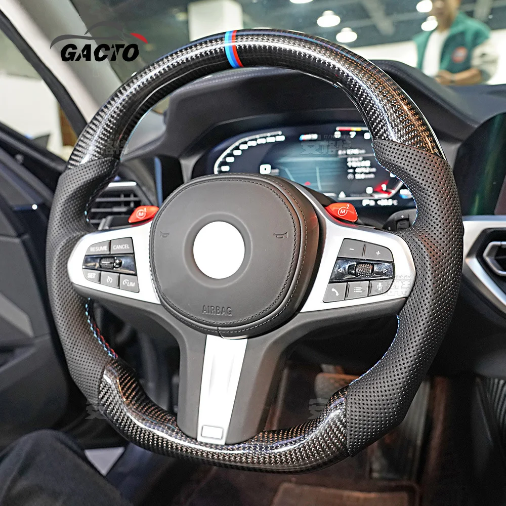 Wholesale Black  Carbon Perforated Leather M Sport Steering Wheel for BMW F10 F30 F31 F32 F20 E92 E60 X6 E71 X5 E70 M3 M4 M5 M6
