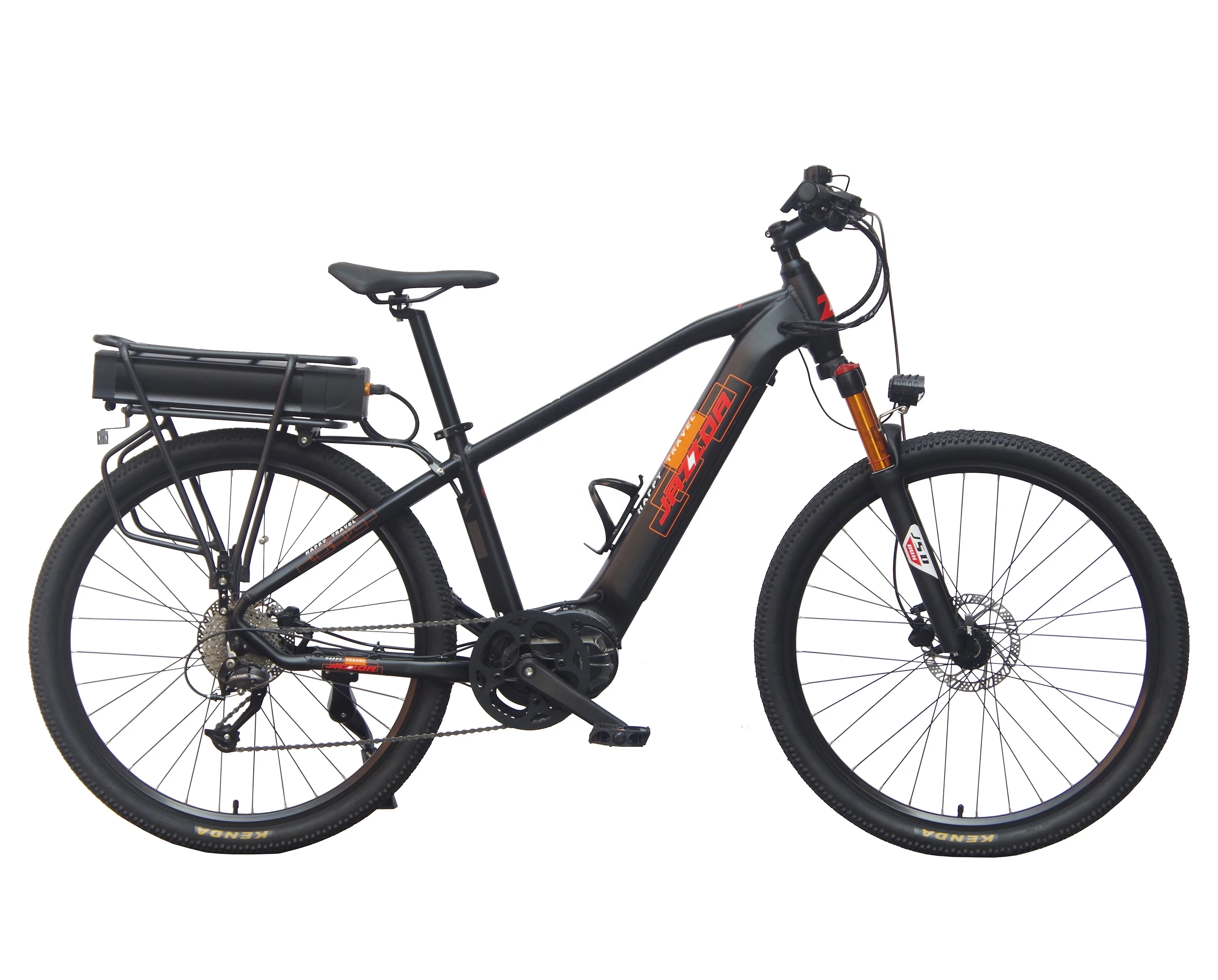 200Km Long Range Dual Battery Electric Bike 27.5 Inch Big Wheel Mid Drive Ebike With Torque Sensor 9 Speed Gears