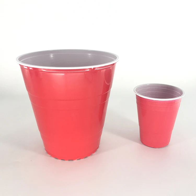 Custom Logo Red Party Wedding 110oz Large Capacity Disposable Plastic Bucket Cups