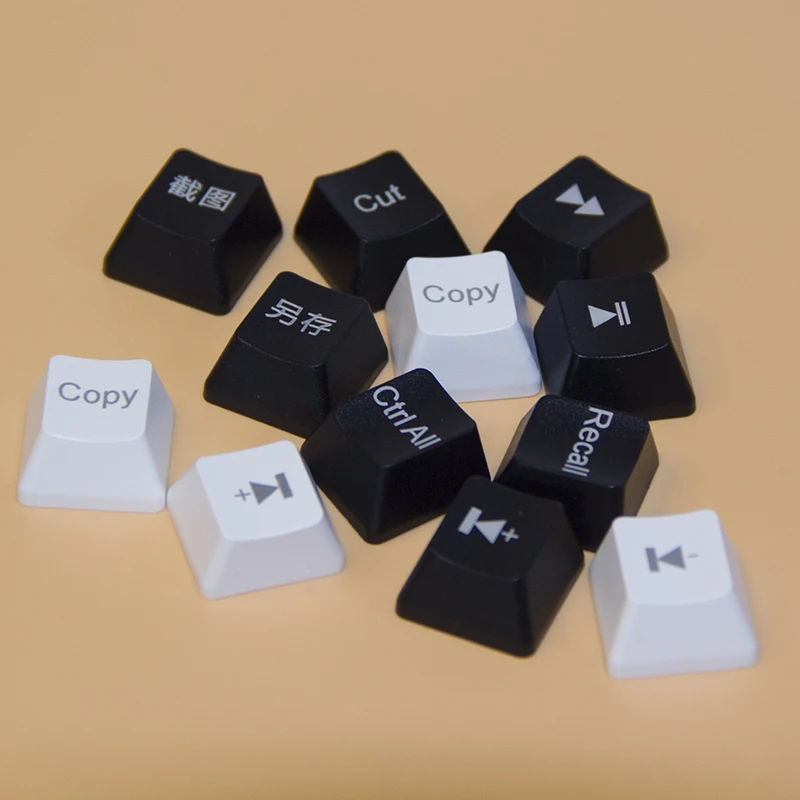 Mechanical Keyboard Keycap Customize Laser Carving No through Light Key White Black Printed DIY Keycap MX switch Cherry
