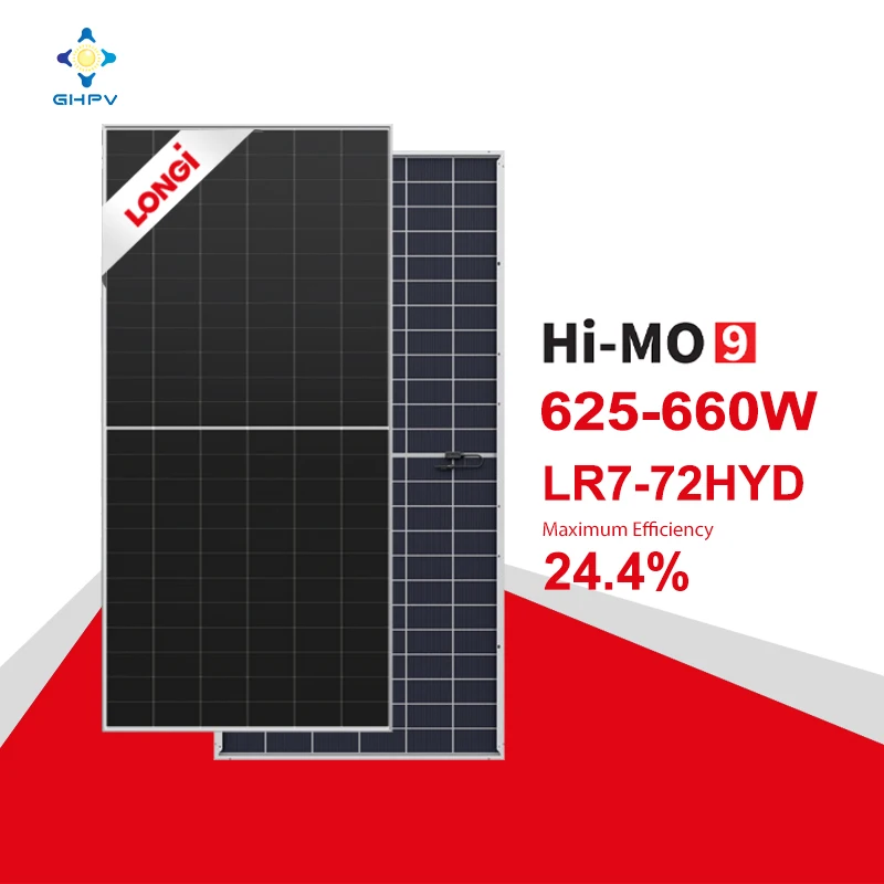 Longi High Efficiency Hi-Mo 9 Solar Panels 660w LONGi Bifacial Solar Power Modules BC-Cell 625W 630W 635W 640W 645W 650 watts