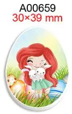 Bunny and Princess Cartoons Print Easter Resin DIY 50pcs/lot for Bow Craft Holiday Decorations Material