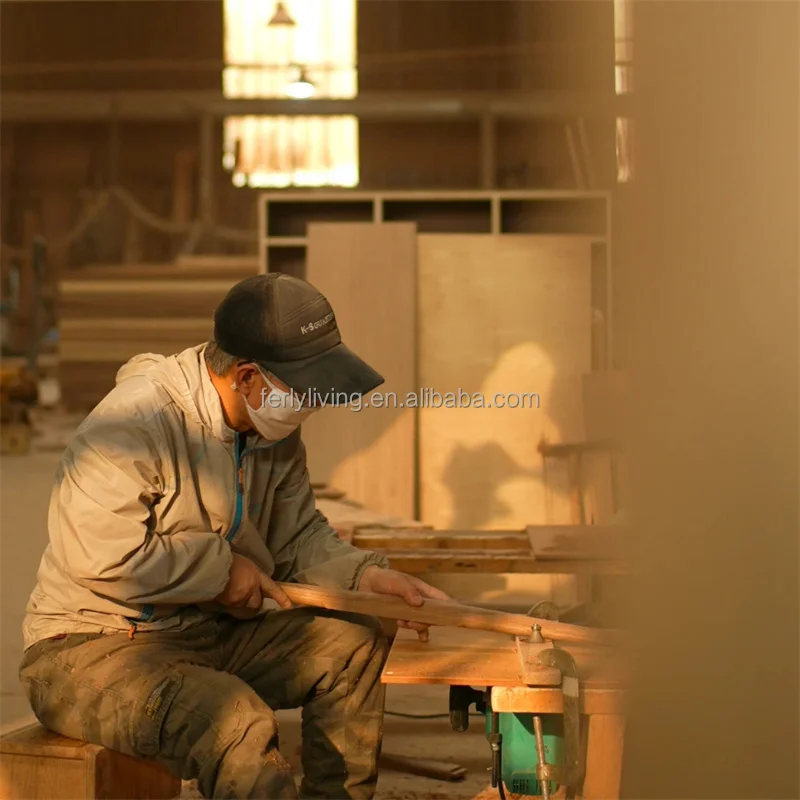 FERLY Luxury Customization Modern Dining Room Furniture Wooden Dining Set Solid Wood Dinning Table And Chair Set