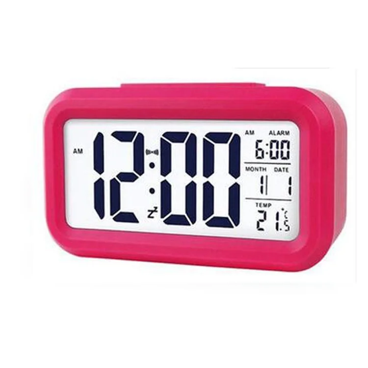 Smart Square Digital Clock with Lazy Snooze and Mute Backlight Resin Body Creative Electronic Calendar Display for Dining Room