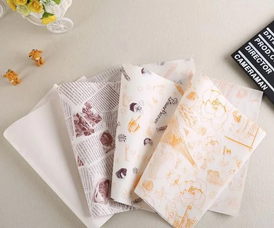 Food Grade Wrap Paper With Your Own Logo, Grease Proof Food Papers Packaging, Waxed Wrapping Paper Customized
