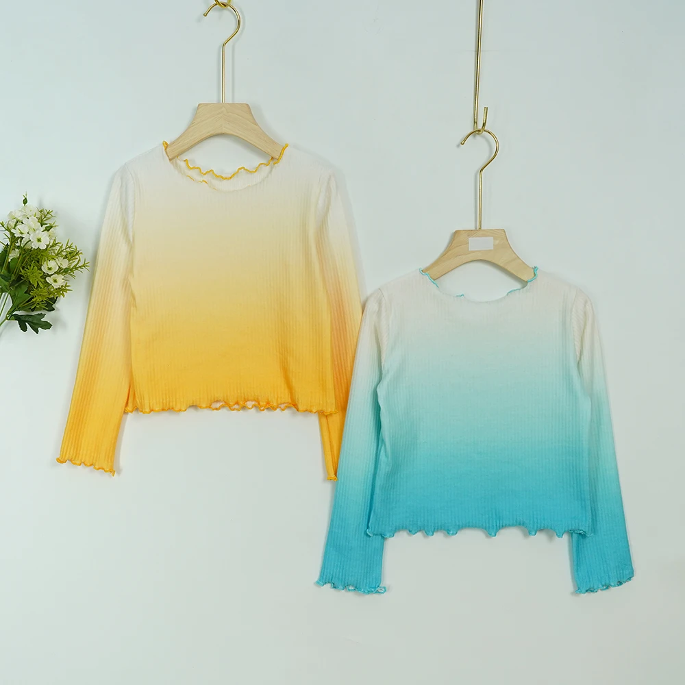 Wholesales new arrivals pretty comfortable fabrics stringy selvedge damce wear gradient sweater for girls ballerina