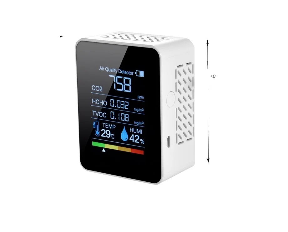 HTI  Portable co2 monitor Carbon Dioxide CO2 Detector Indoor Air Tester Air Quality Analyzer CO2 Meter Monitor