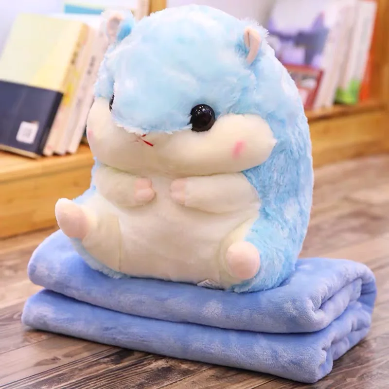 
 Милый маленький толстый хомяк, плюшевая игрушка, Подушка с одеялом  