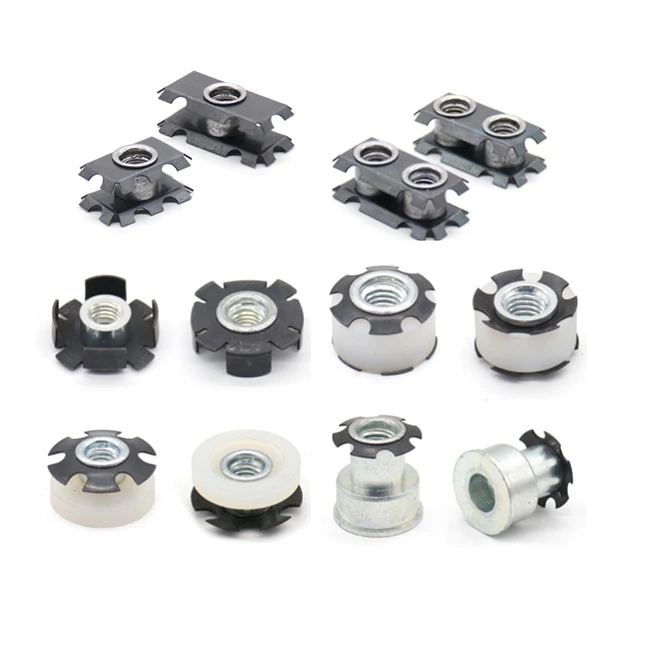 OEM ODM M6 M8 M10 M12 Black Nylon Outdoor umbrella desk chair Tube Pipe to Pipe star sunflower threaded Connecting nuts inserts