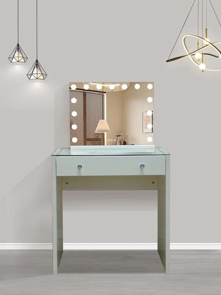 Hot Sale Spray High Gloss Paint Small Speaker Vanity Dressing Table 2 3 Drawer Thickened Nail Table Bedroom Dressing Table