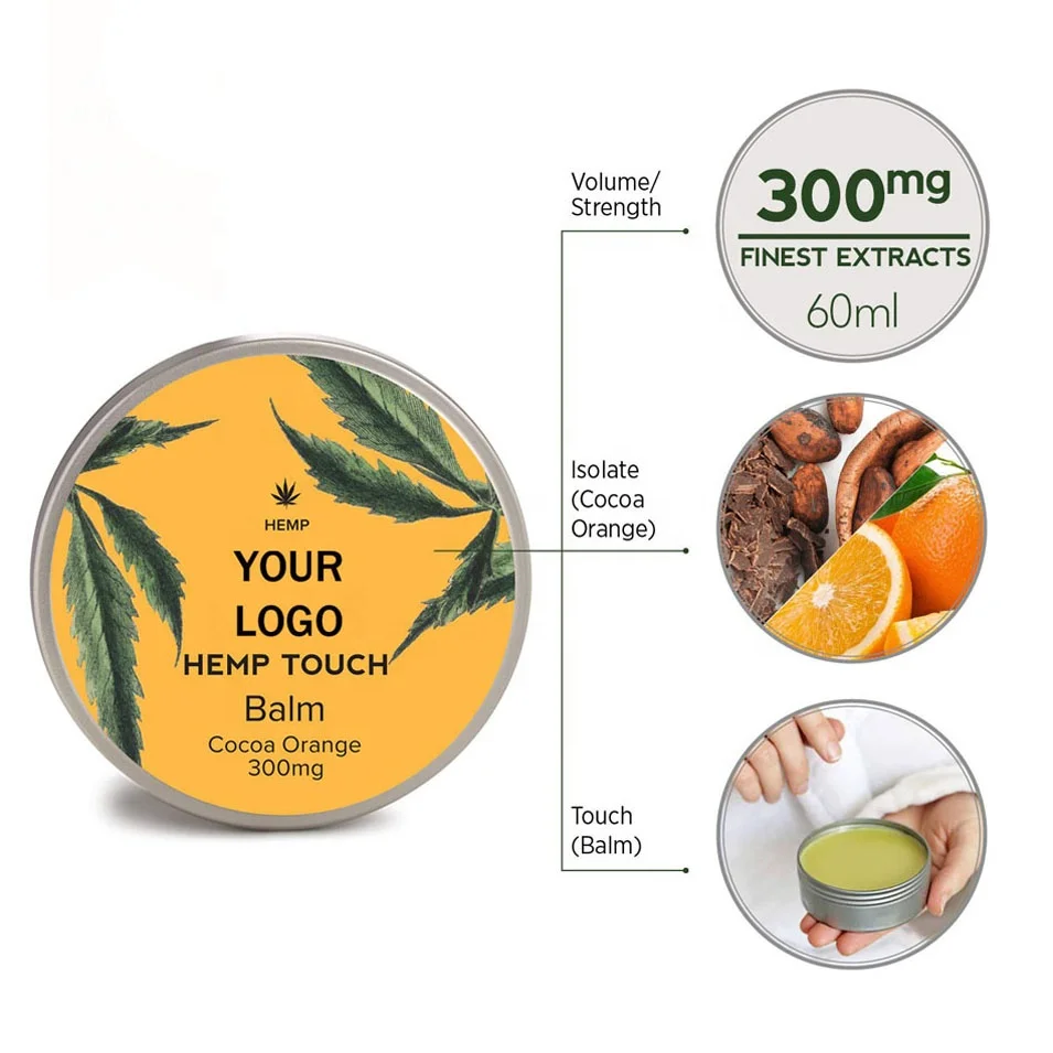 Китайский завод, продавец, бесплатный образец, частная торговая марка, 100% органический натуральный Конопляный бальзам для внешнего использования