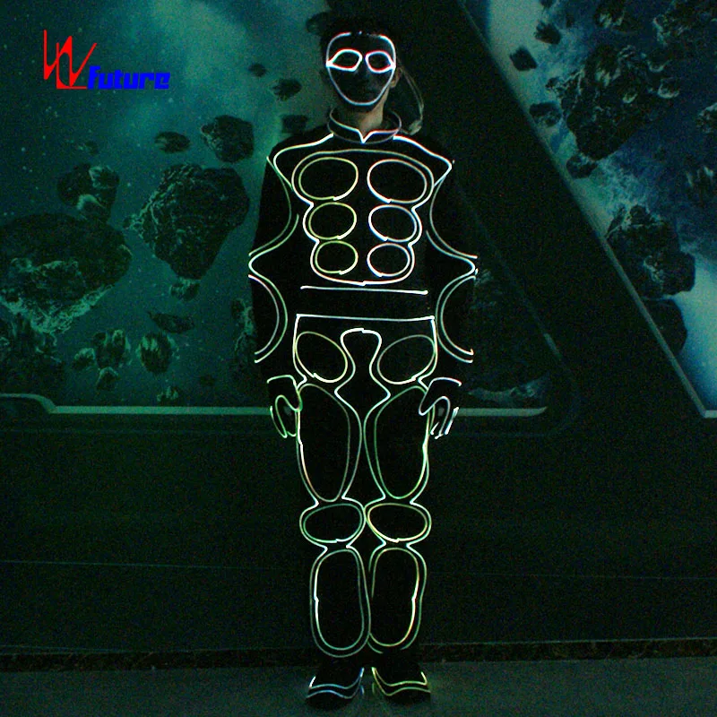 Future new robot diy dance costumes fiber optic leotards clothes headwear led stage Performance Wear