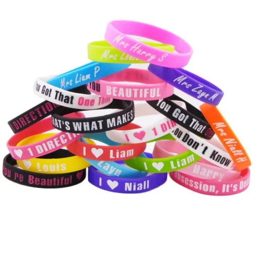 Силиконовые браслеты I Love One Direction 1D 21 шт. цветные резиновые