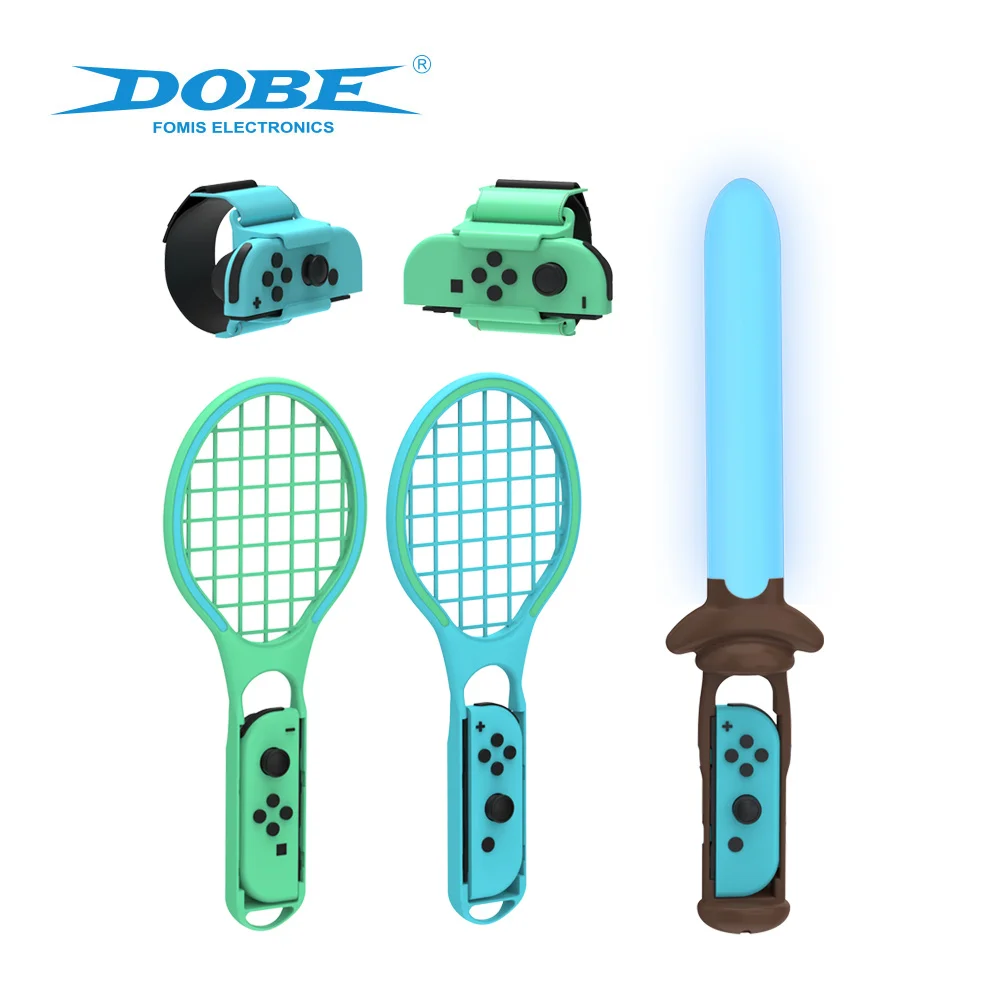 7 in 1 Sportswear Kit Somatosensory Sword With Sports Straps Tennis Racket For Nintendo Switch oled Sports Accessories